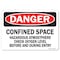 Signmission OSHA, Confined Space Hazardous Atmosphere Check Oxygen Level, 14in X 10inPlastic, 1014-L-19295 OS-DS-P-1014-L-19295 - alternate 1